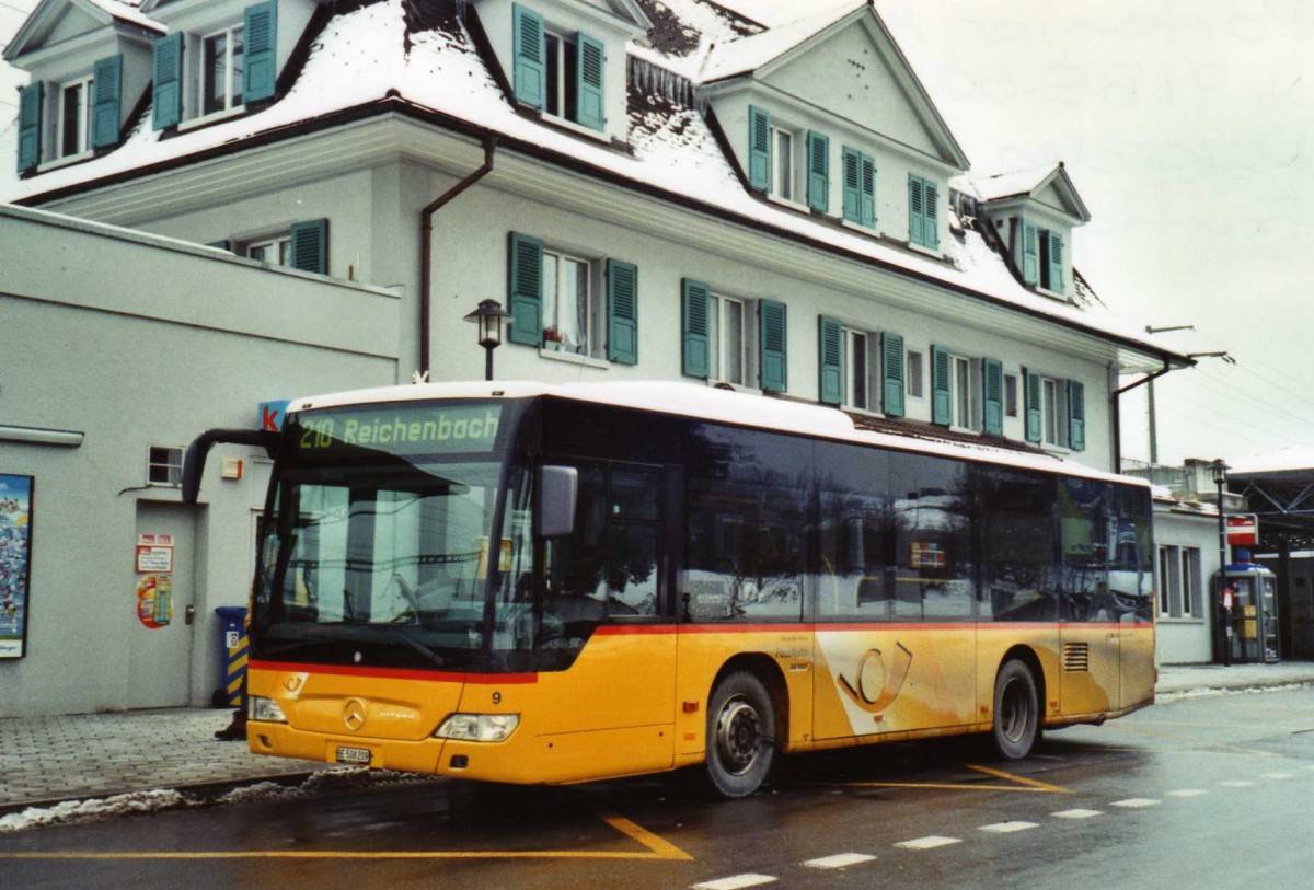 (124'102) - Portenier, Adelboden - Nr. 9/BE 508'209 - Mercedes am 10. Januar 2010 beim Bahnhof Frutigen