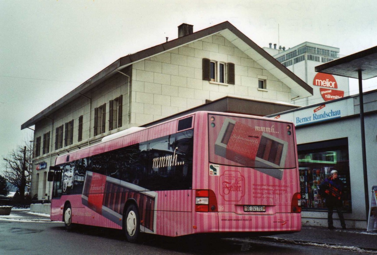 (124'125) - ASm Langenthal - Nr. 39/BE 241'703 - MAN am 11. Januar 2010 beim Bahnhof Herzogenbuchsee