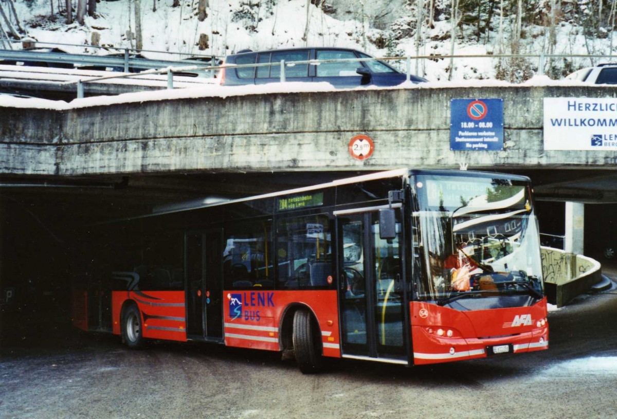 (124'226) - AFA Adelboden - Nr. 54/BE 611'056 - Neoplan (ex VBZ Zrich Nr. 243) am 24. Januar 2010 in Lenk, Talstation Betelberg