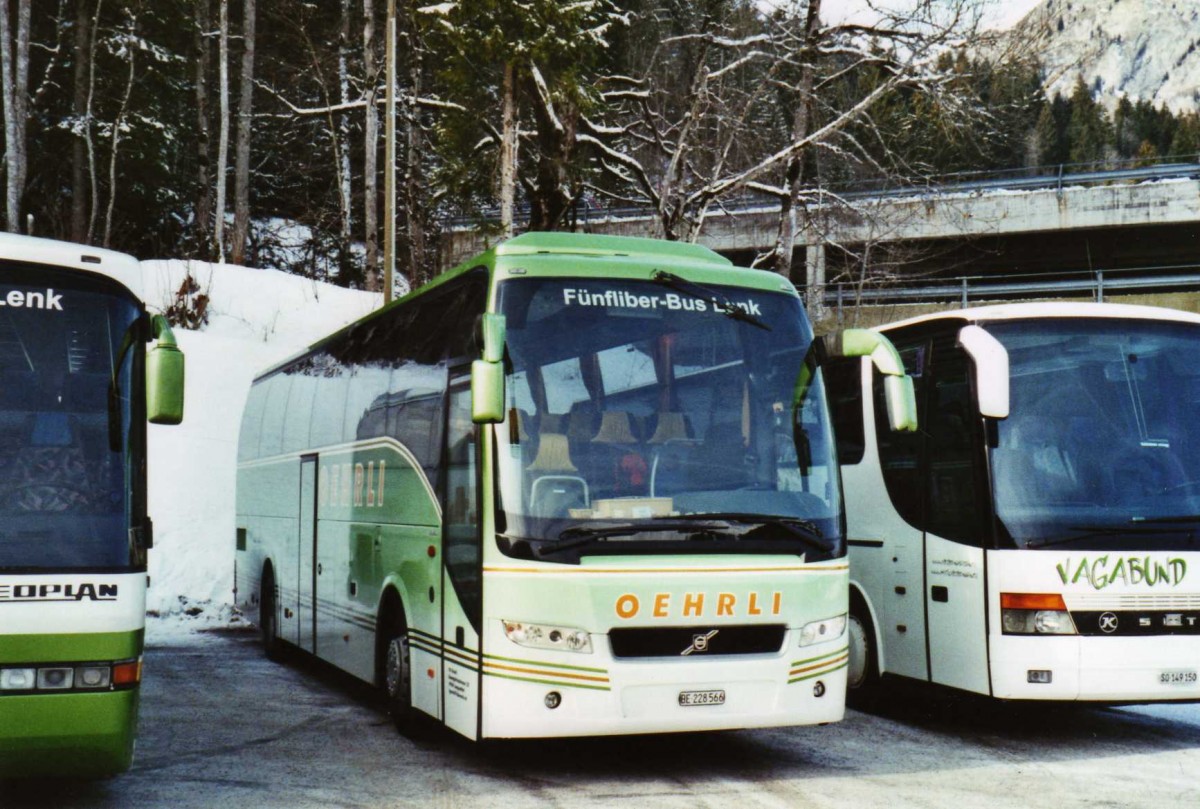 (124'228) - Oehrli, Lenk - BE 228'566 - Volvo am 24. Januar 2010 in Lenk, Talstation Betelberg