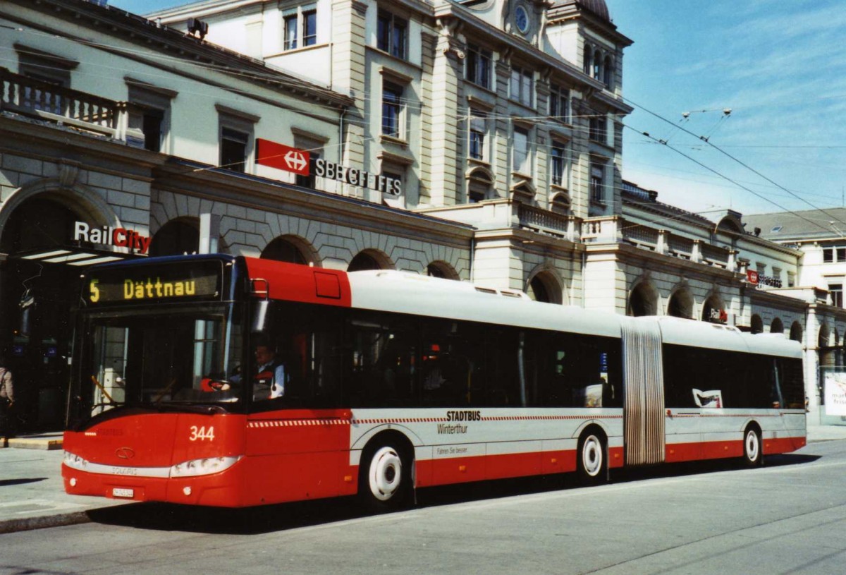 (125'026) - SW Winterthur - Nr. 344/ZH 745'344 - Solaris am 17. Mrz 2010 beim Hauptbahnhof Winterthur