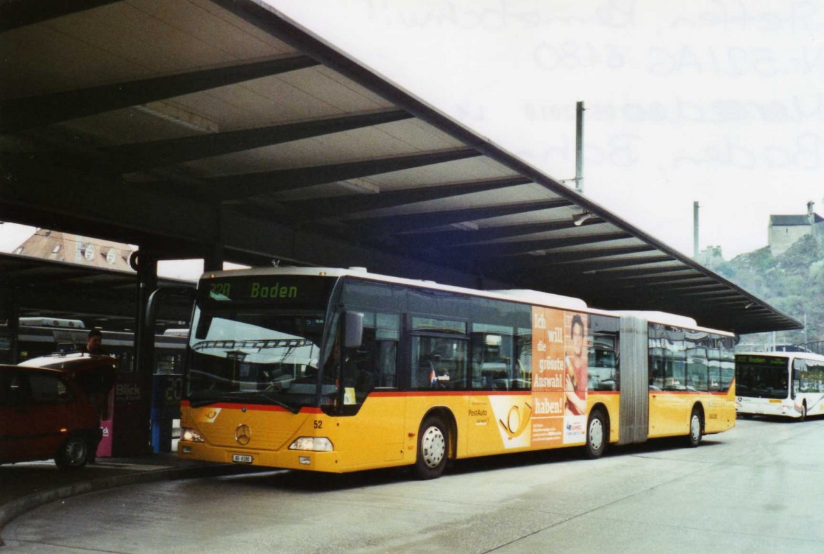 (125'423) - Steffen, Remetschwil - Nr. 52/AG 6180 - Mercedes am 14. April 2010 beim Bahnhof Baden