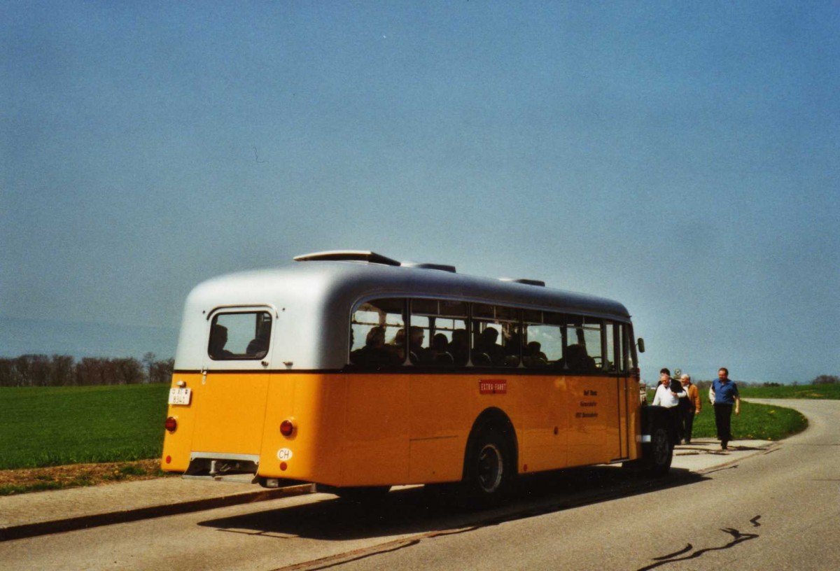 (125'636) - Stutz, Oberlunkhofen - AG 8341 - Saurer/Tscher (ex Dubs, Stallikon) am 24. April 2010 in Aeugst, Hchweg