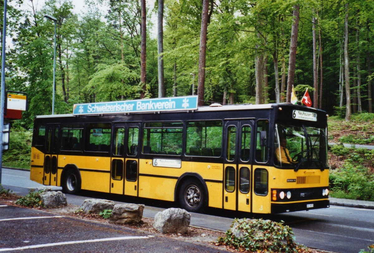 (126'227) - VBSH Schaffhausen - SH 39'570 - Scania/FHS (ex VBSH Schaffhausen Nr. 36; ex VBSH Schaffhausen Nr. 1) am 16. Mai 2010 in Schaffhausen, J.J. Wepferstrasse