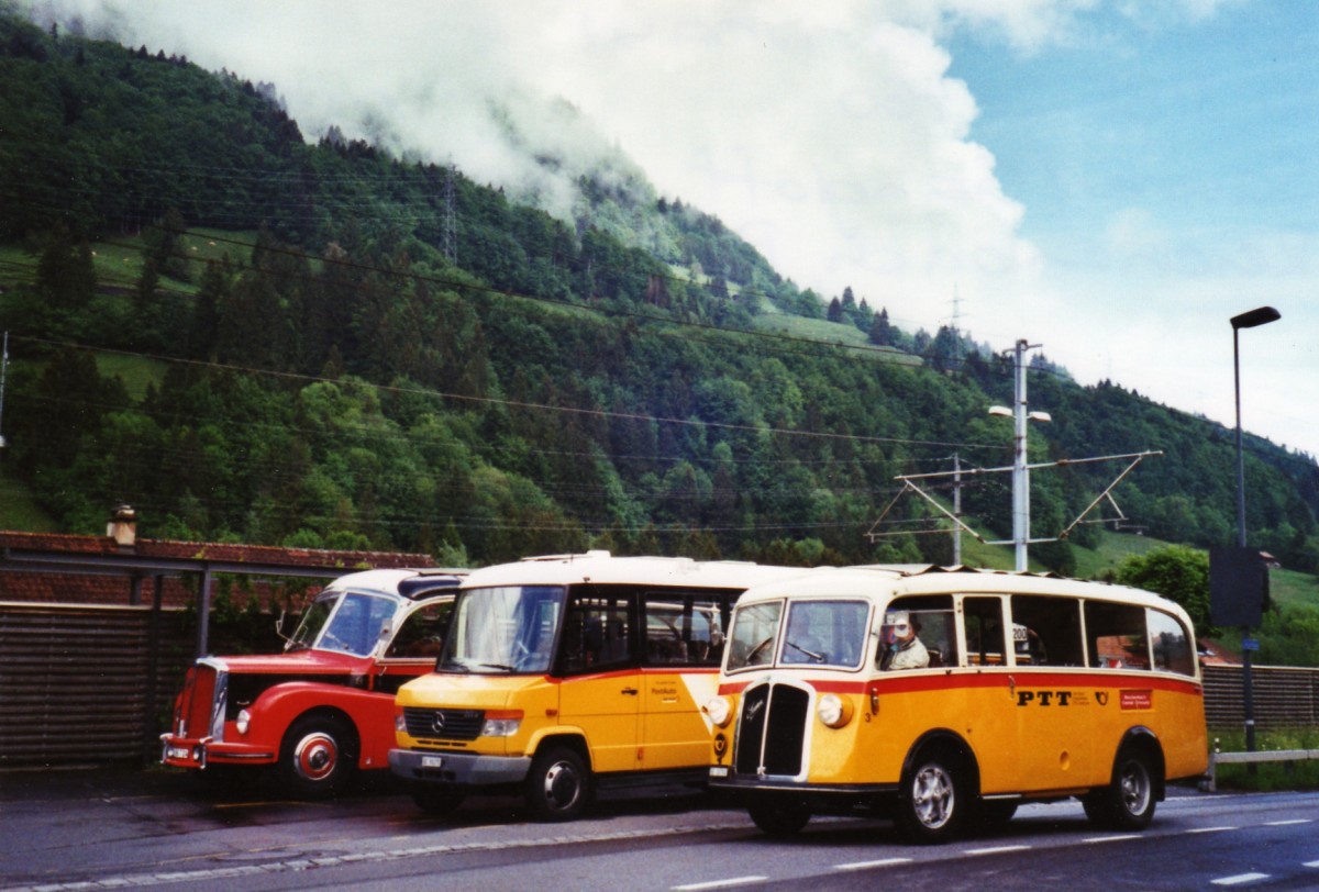 (126'606) - Schmid, Thrishaus - Nr. 3/BE 26'760 - Saurer/Gangloff (ex Geiger, Adelboden Nr. 3) am 29. Mai 2010 beim Bahnhof Reichenbach