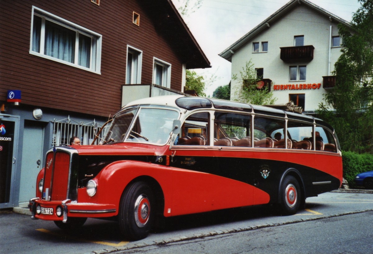 (126'619) - Gafner, Gwatt - Nr. 9/BE 26'724 - Saurer/R&J (ex ASKA Aeschi Nr. 9) am 29. Mai 2010 in Kiental, Post