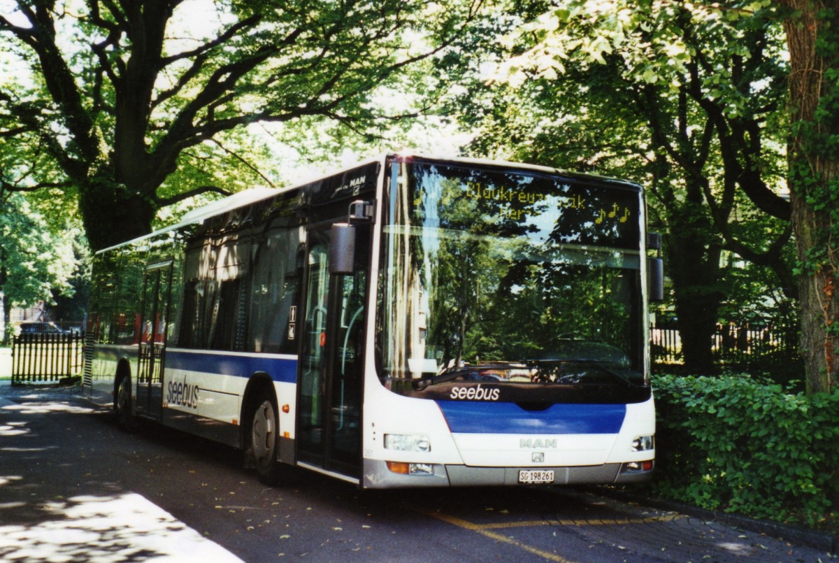 (126'811) - St. Gallerbus, St. Gallen - Nr. 261/SG 198'261 - MAN am 6. Juni 2010 in Winterthur, Lindstrasse