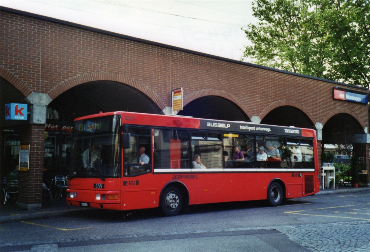 (126'832) - Bernmobil, Bern - Nr. 459/BE 519'459 - MAN/Gppel am 9. Juni 2010 beim Bahnhof Mnsingen