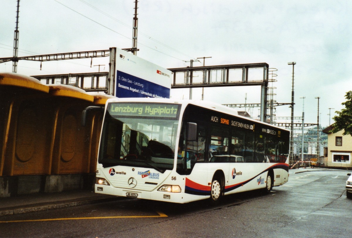 (127'010) - Knecht, Windisch - Nr. 56/AG 8374 - Mercedes am 16. Juni 2010 beim Bahnhof Lenzburg