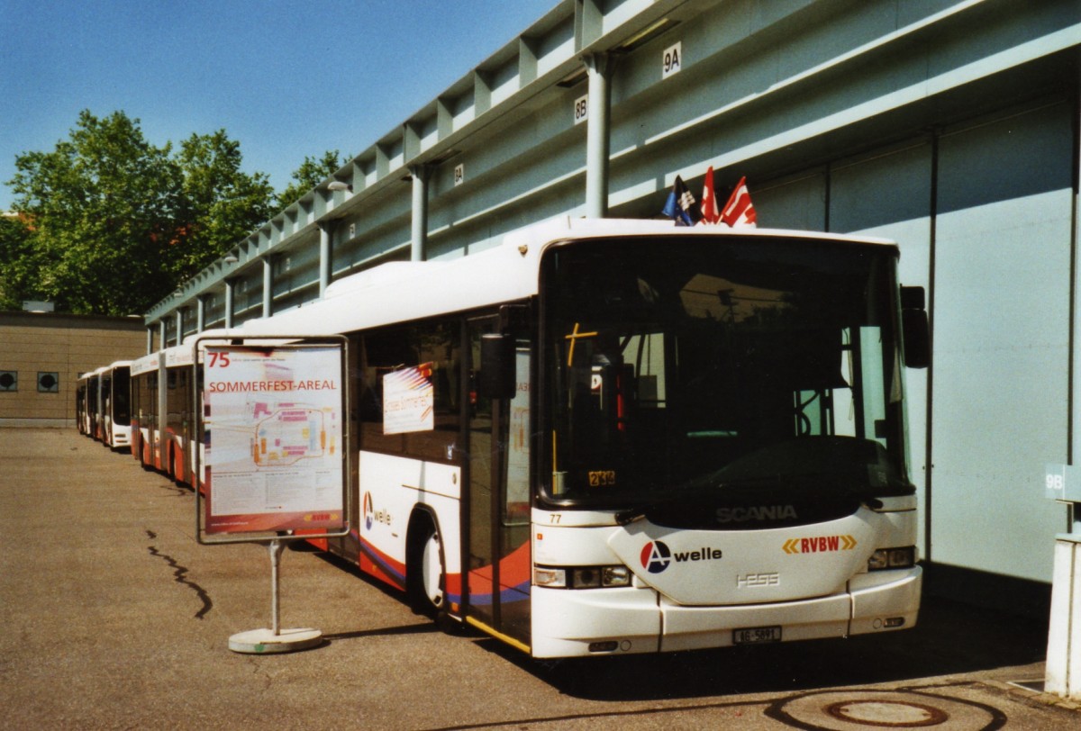 (127'318) - RVBW Wettingen - Nr. 77/AG 5891 - Scania/Hess am 27. Juni 2010 in Wettingen, Garage