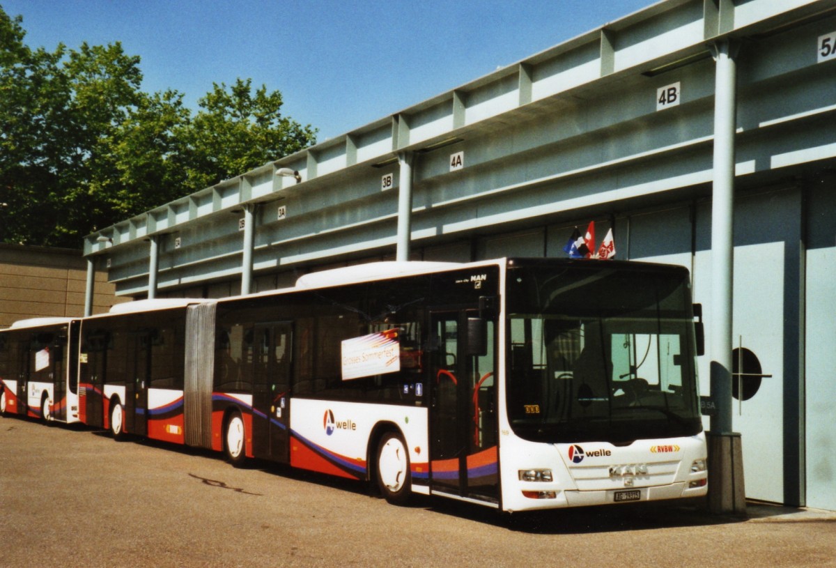 (127'319) - RVBW Wettingen - Nr. 169/AG 19'315 - MAN am 27. Juni 2010 in Wettingen, Garage