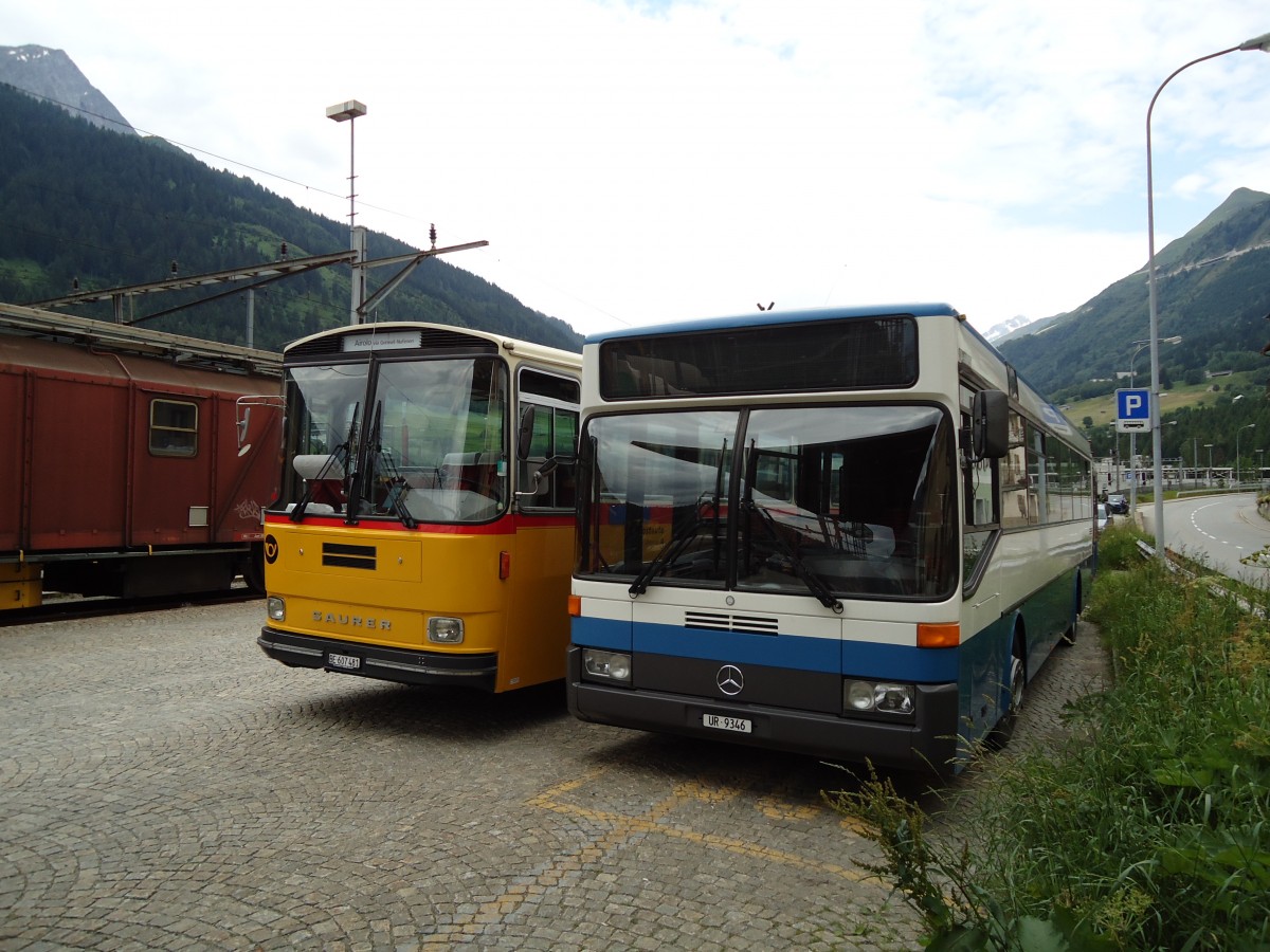 (127'563) - Meyer, Gschenen - UR 9346 - Mercedes (ex Gut, Binz Nr. 19) am 4. Juli 2010 beim Bahnhof Airolo