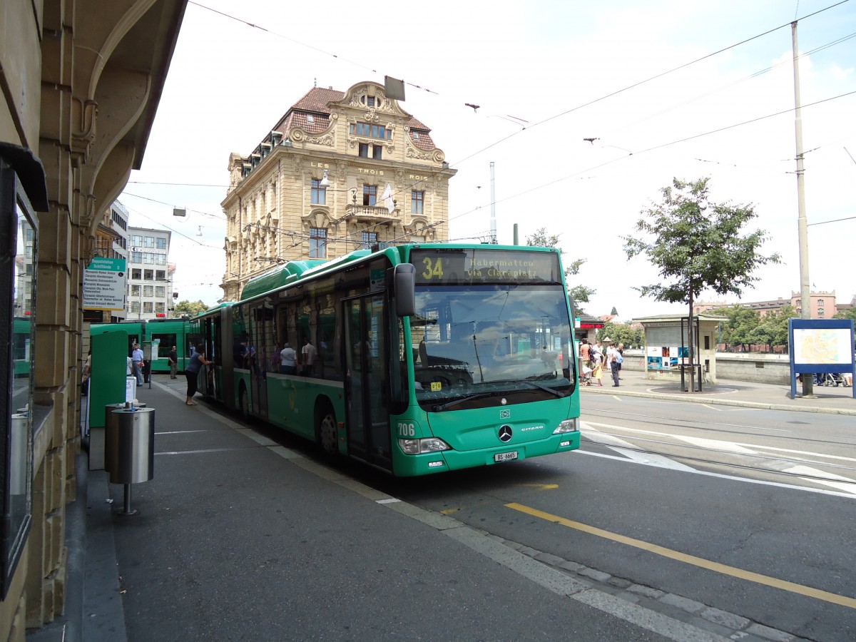 (127'660) - BVB Basel - Nr. 706/BS 6665 - Mercedes am 6. Juli 2010 in Basel, Schifflnde