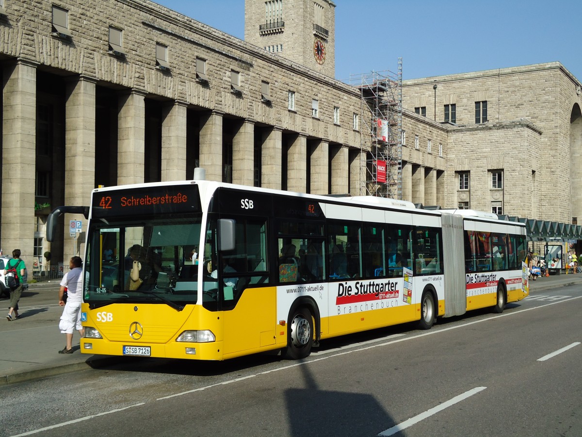 (127'930) - SSB Stuttgart - S-SB 7126 - Mercedes am 10. Juli 2010 beim Hauptbahnhof Stuttgart