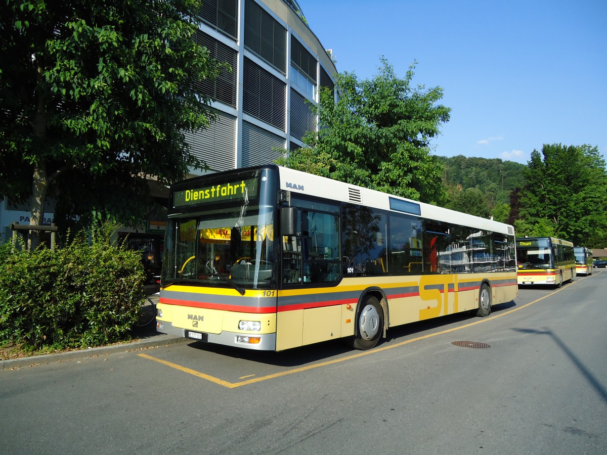 (127'990) - STI Thun - Nr. 101/BE 577'101 - MAN am 15. Juli 2010 bei der Schifflndte Thun