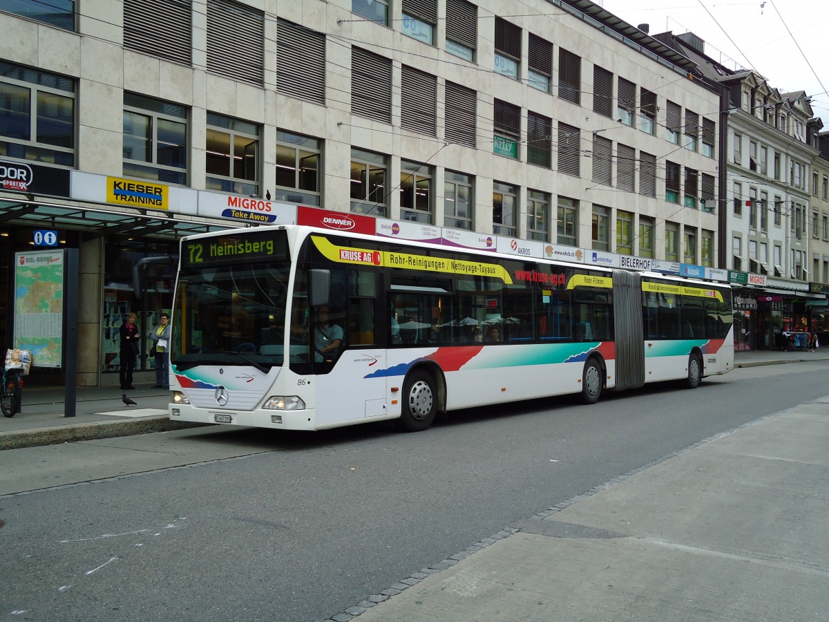 (128'034) - ASm Langenthal - Nr. 86/BE 667'293 - Mercedes (ex BGU Grenchen Nr. 33; ex ABM Meinisberg Nr. 3) am 24. Juli 2010 in Biel, Guisanplatz