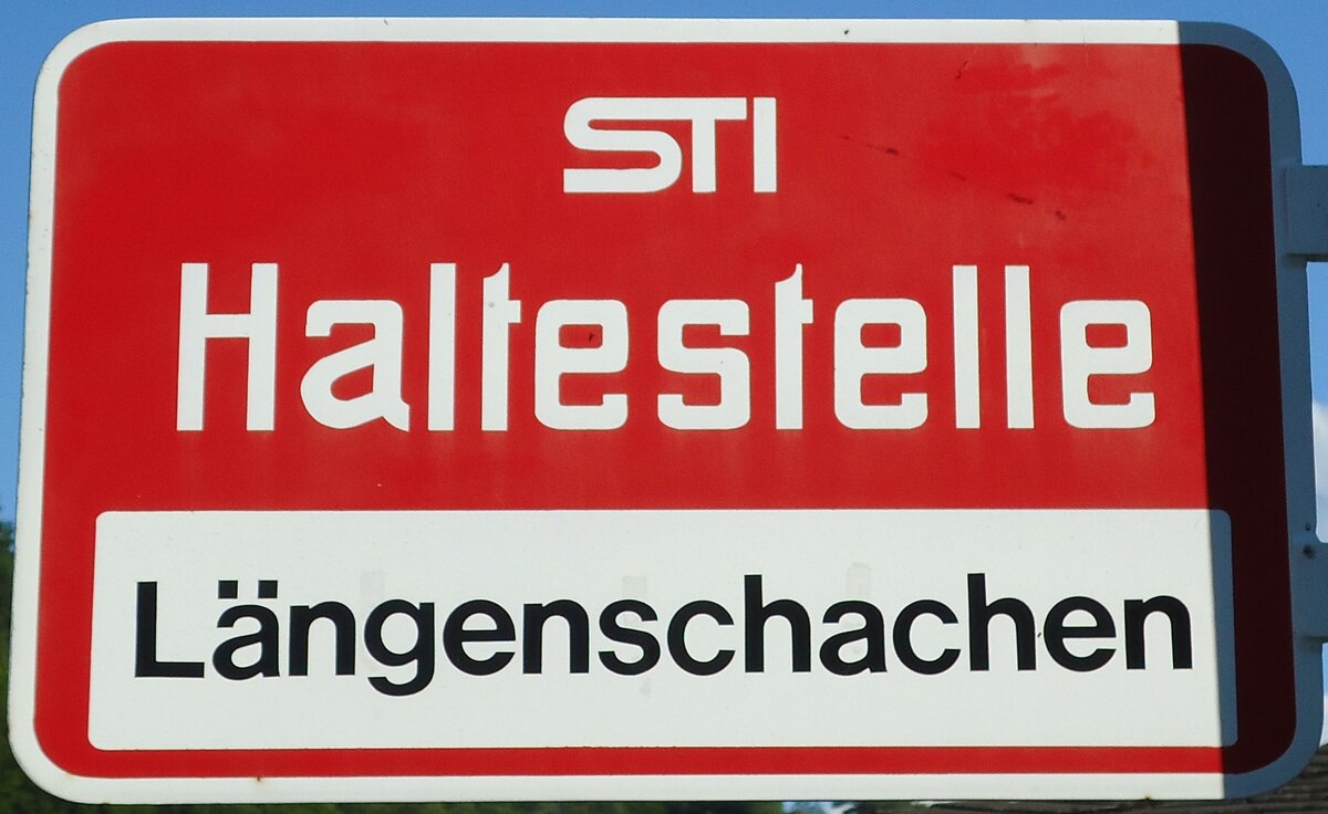 (128'223) - STI-Haltestellenschild - Oberhofen, Lngenschachen - am 1. August 2010