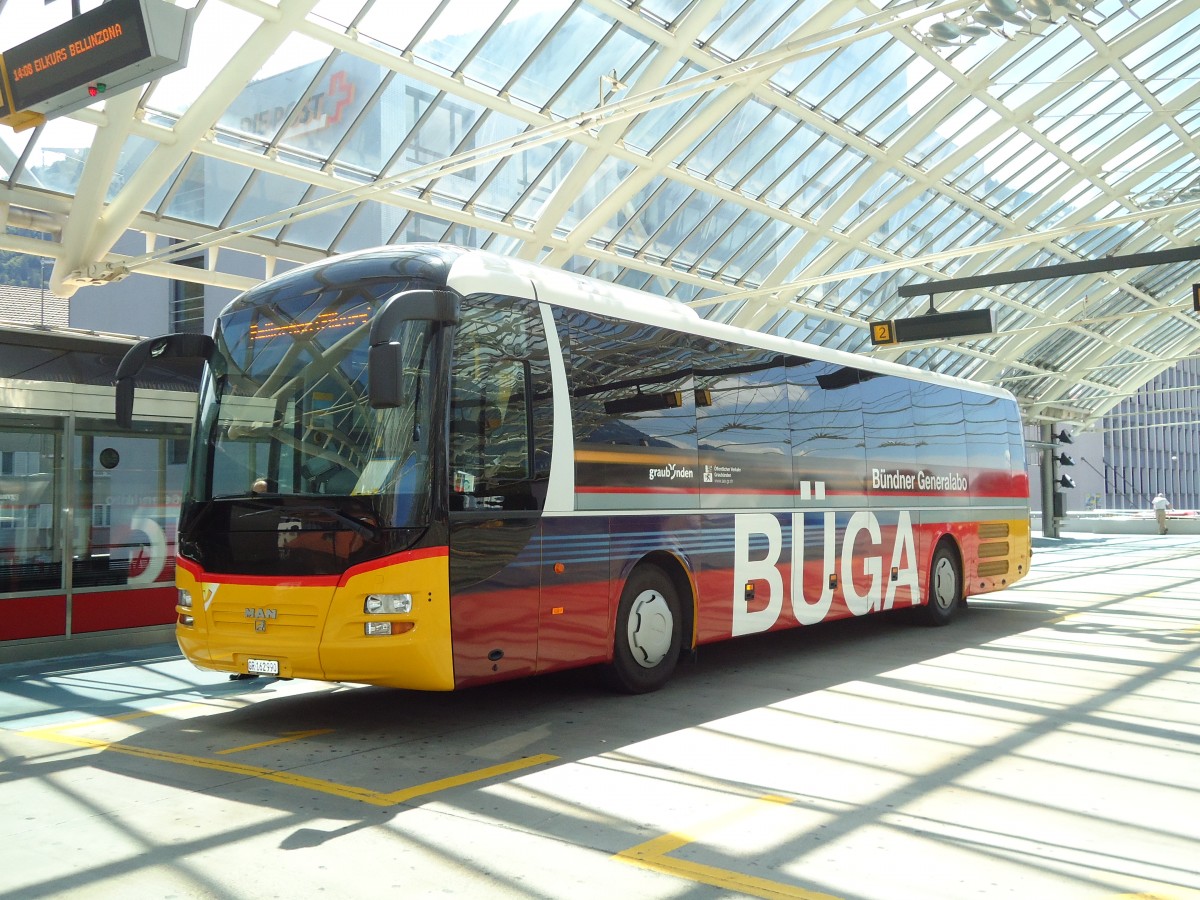 (128'263) - PostAuto Graubnden - GR 162'990 - MAN am 7. August 2010 in Chur, Postautostation