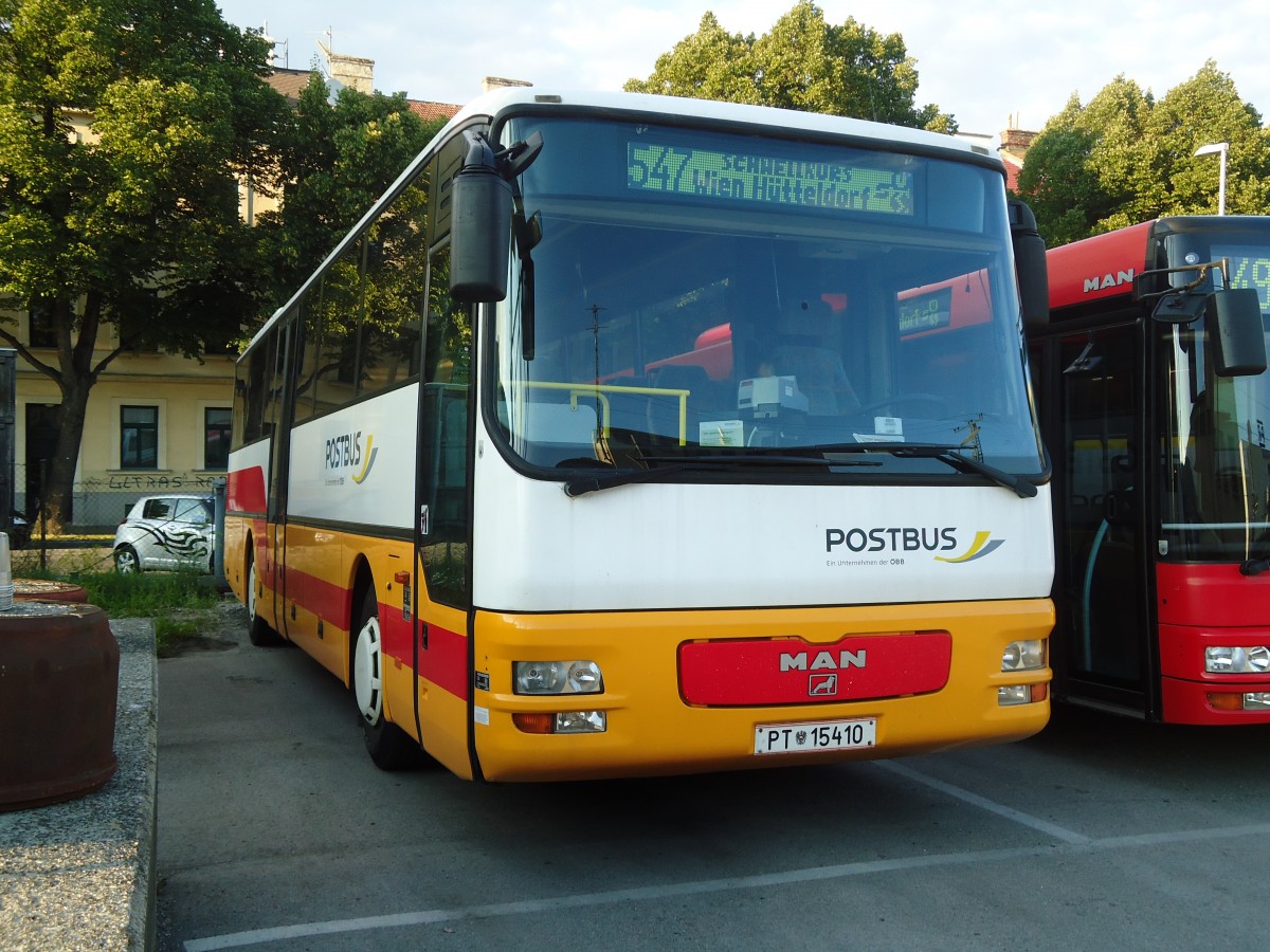 (128'458) - PostBus - PT 15'410 - MAN am 9. August 2010 in Wien, Garage Htteldorf