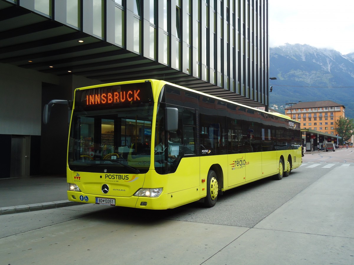 (128'633) - PostBus - BD 13'351 - Mercedes am 11. August 2010 beim Bahnhof Innsbruck