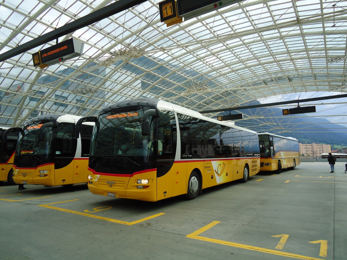 (128'723) - PostAuto Graubnden - GR 162'986 - MAN am 13. August 2010 in Chur, Postautostation