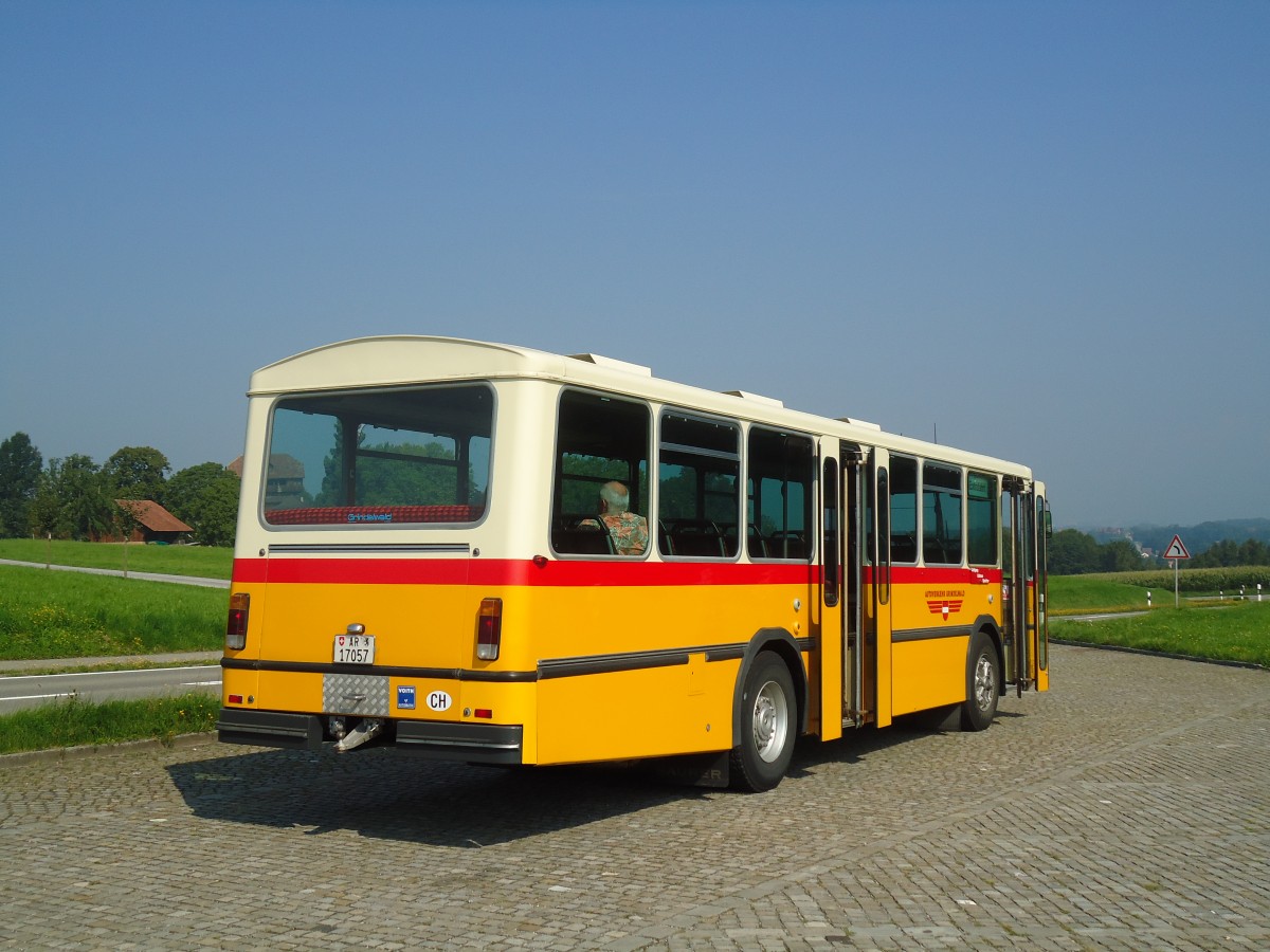 (128'793) - Osthues, Teufen - Nr. 15/AR 17'057 - Saurer/Leyland-Hess (ex AVG Grindelwald Nr. 15; ex RhV Altsttten Nr. 42) am 21. August 2010 bei Roggwil