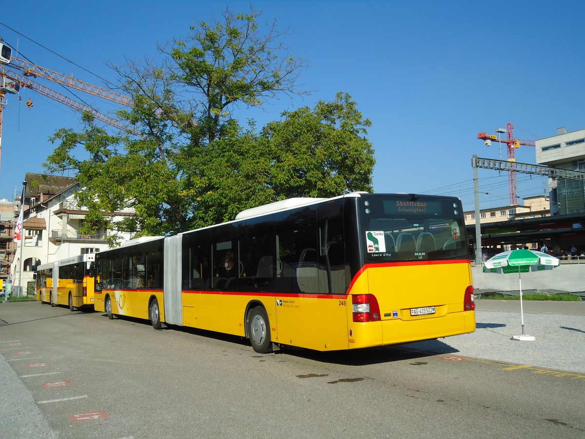 (128'909) - Stutz, Jonen - Nr. 248/AG 415'522 - MAN am 21. August 2010 beim Bahnhof Frauenfeld