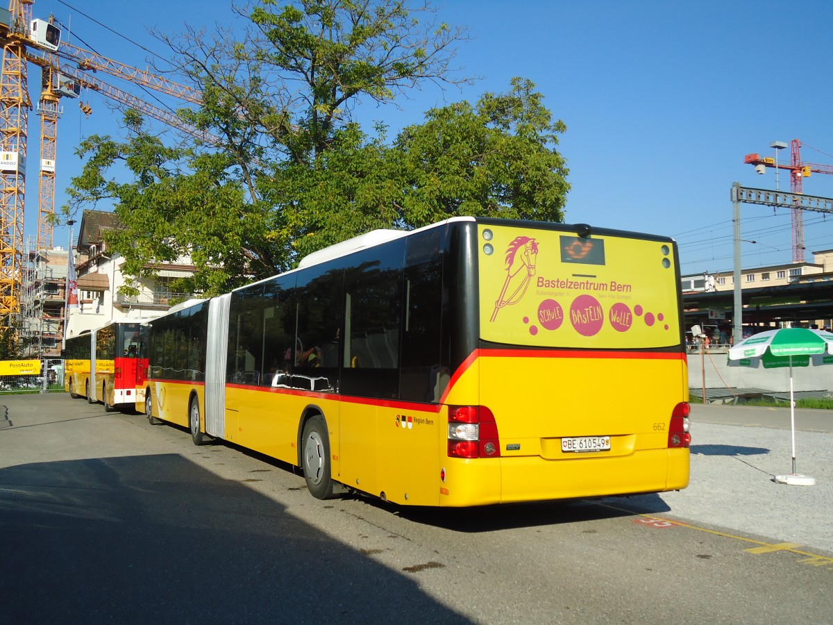 (128'917) - PostAuto Bern - Nr. 662/BE 610'549 - MAN am 21. August 2010 beim Bahnhof Frauenfeld