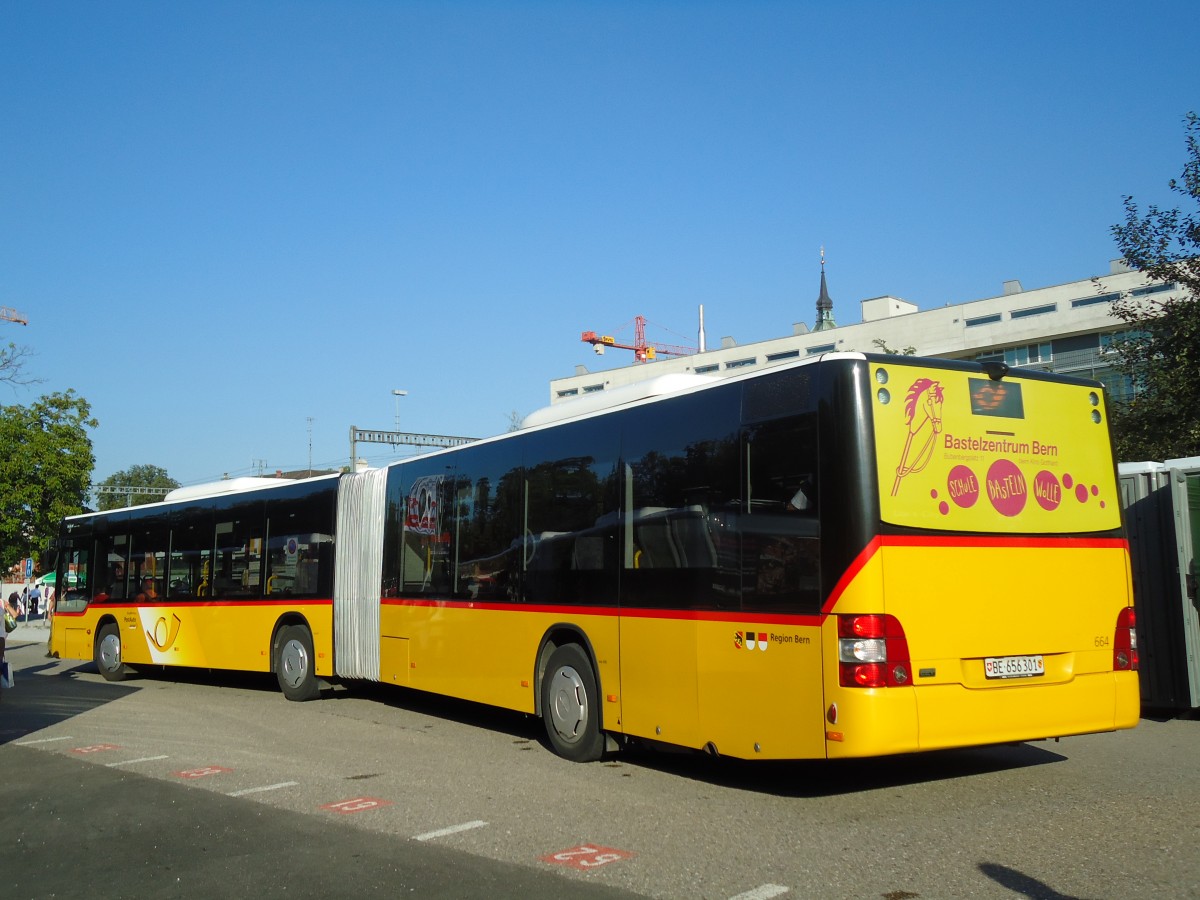 (128'921) - PostAuto Bern - Nr. 664/BE 656'301 - MAN am 21. August 2010 beim Bahnhof Frauenfeld