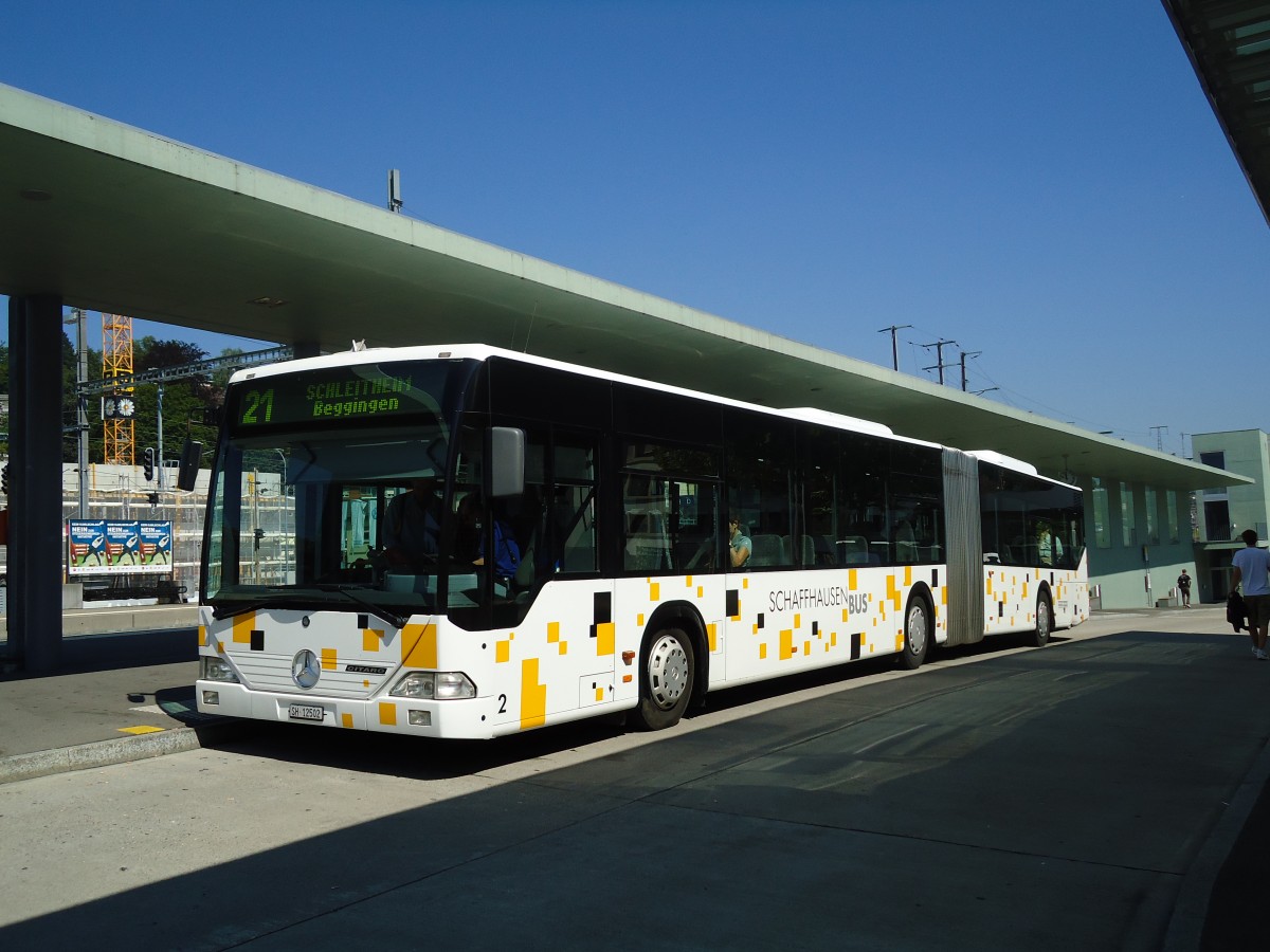 (129'017) - SB Schaffhausen - Nr. 2/SH 12'502 - Mercedes am 22. August 2010 beim Bahnhof Schaffhausen