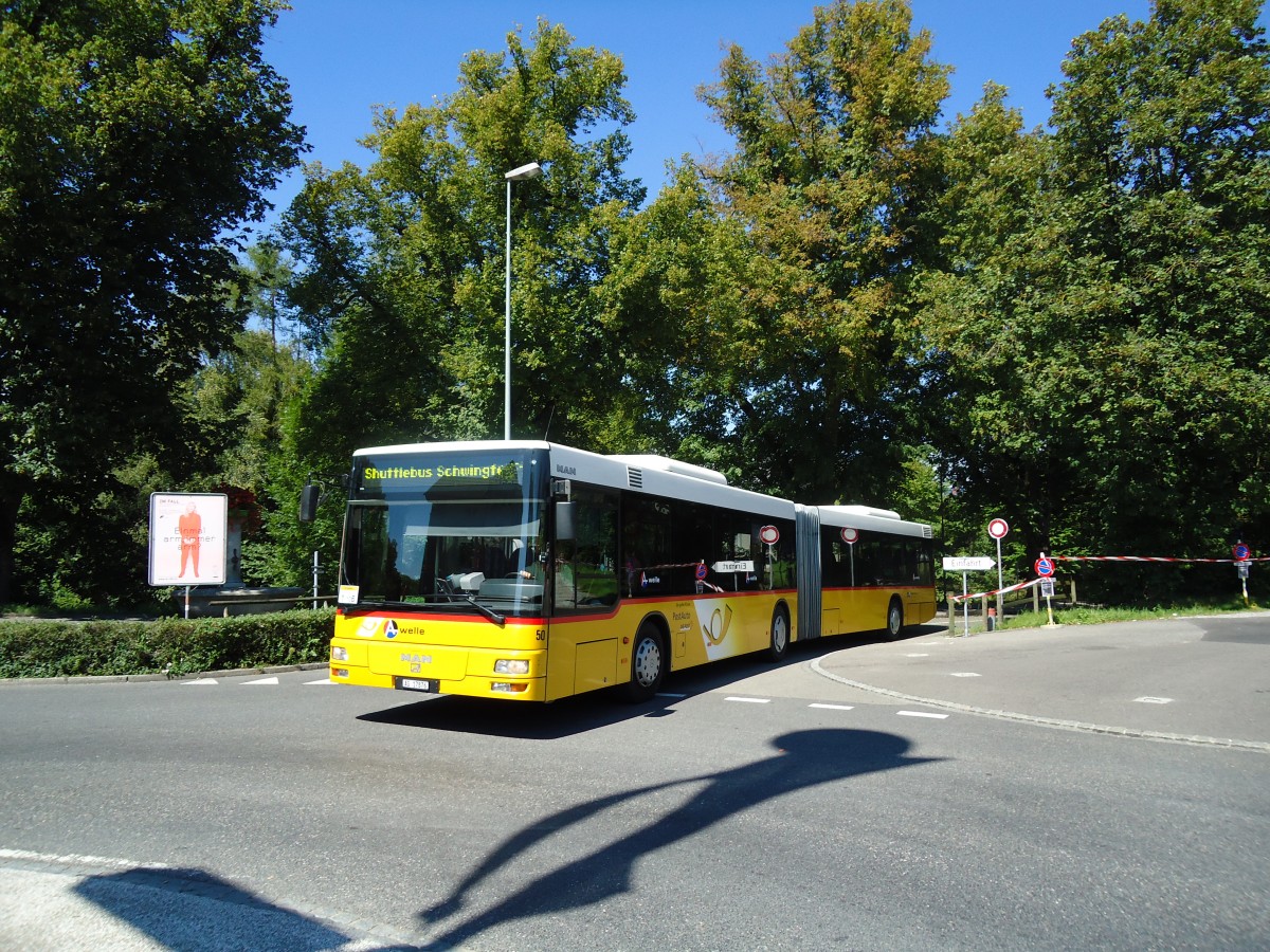 (129'075) - Steffen, Remetschwil - Nr. 50/AG 17'876 - MAN am 22. August 2010 beim Bahnhof Frauenfeld