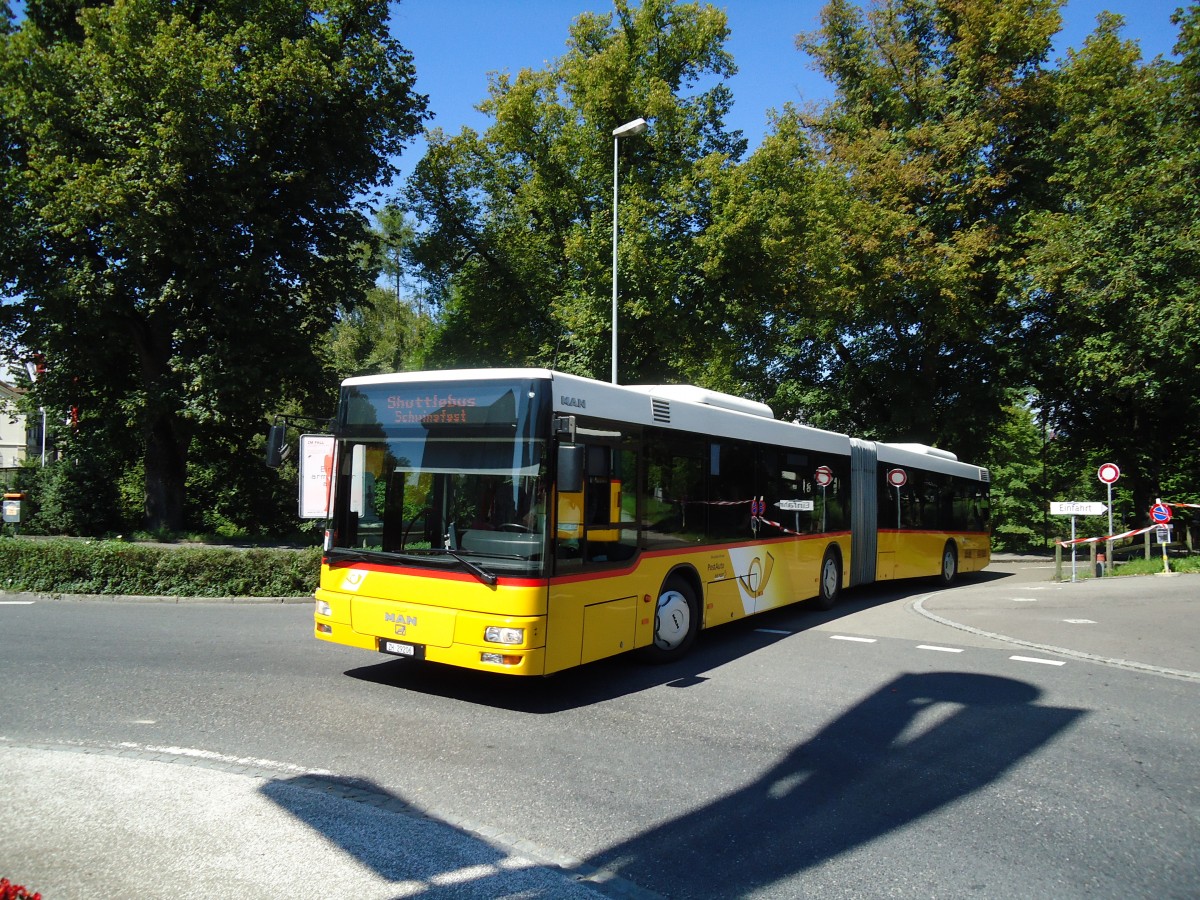 (129'076) - Stutz, Jonen - Nr. 174/ZH 29'206 - MAN (ex Nr. 13) am 22. August 2010 beim Bahnhof Frauenfeld