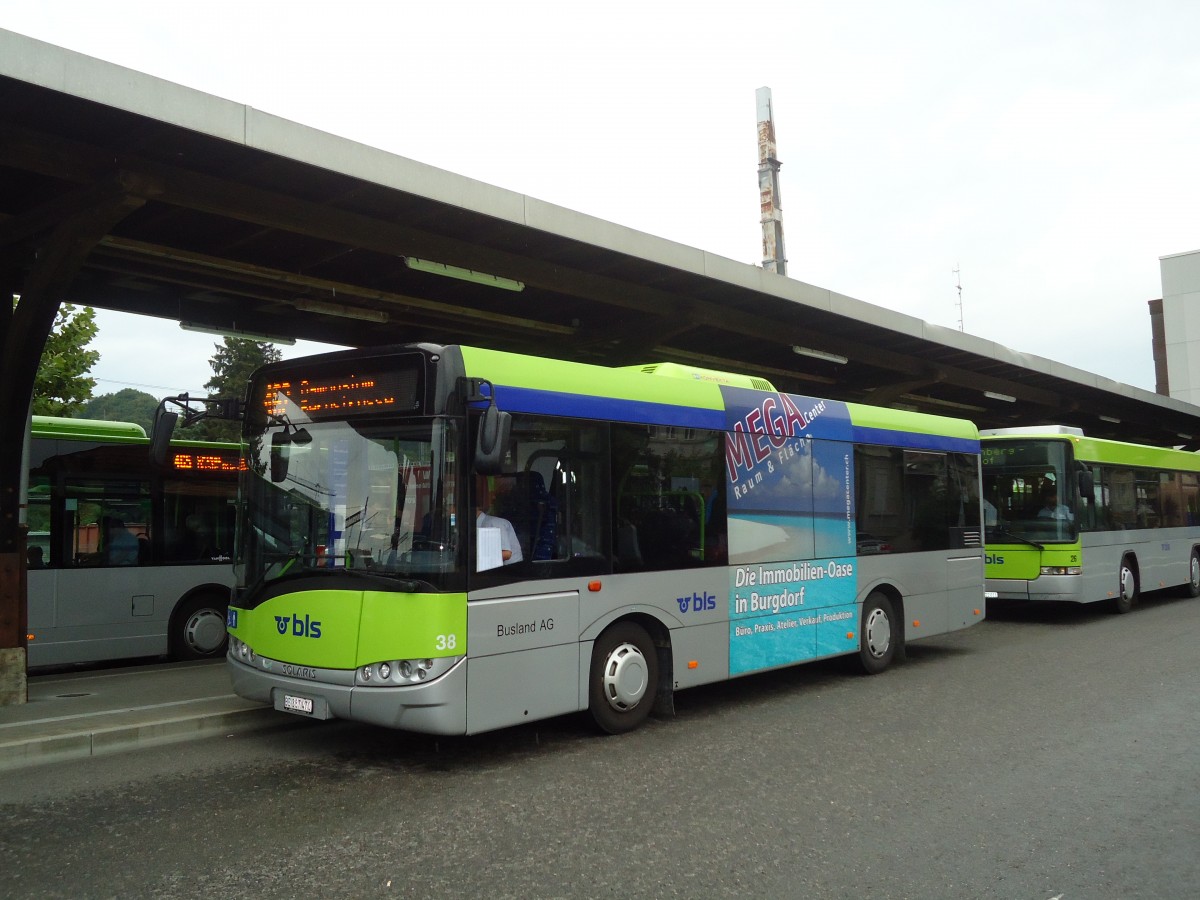 (129'118) - Busland, Burgdorf - Nr. 38/BE 387'470 - Solaris am 23. August 2010 beim Bahnhof Burgdorf