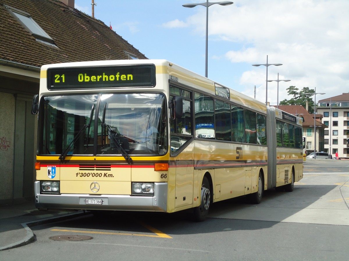 (129'178) - STI Thun - Nr. 66/BE 371'366 - Mercedes am 31. August 2010 beim Bahnhof Thun