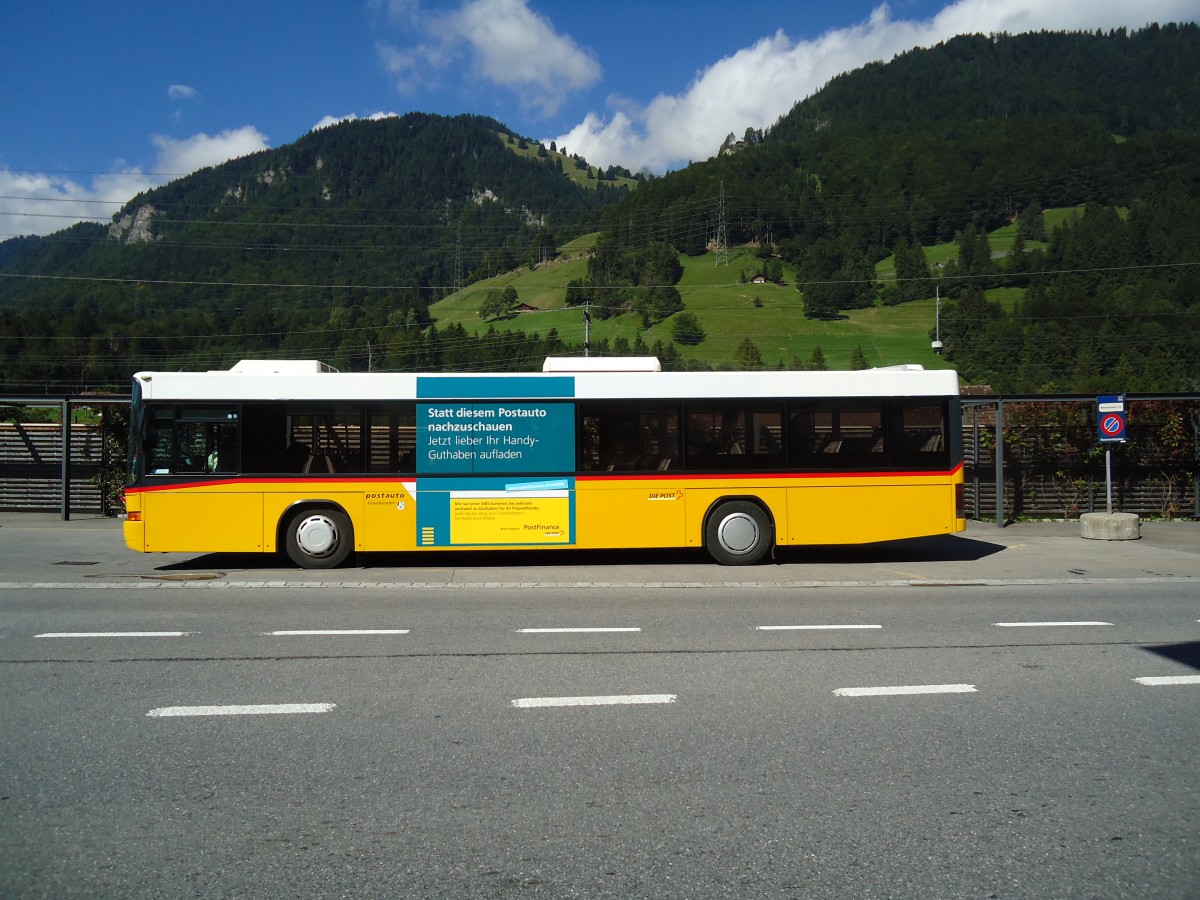 (129'361) - PostAuto Bern - BE 671'620 - Volvo/Hess (ex Schmocker, Stechelberg Nr. 2; ex PostAuto Graubnden; ex P 25'682) am 5. September 2010 beim Bahnhof Reichenbach