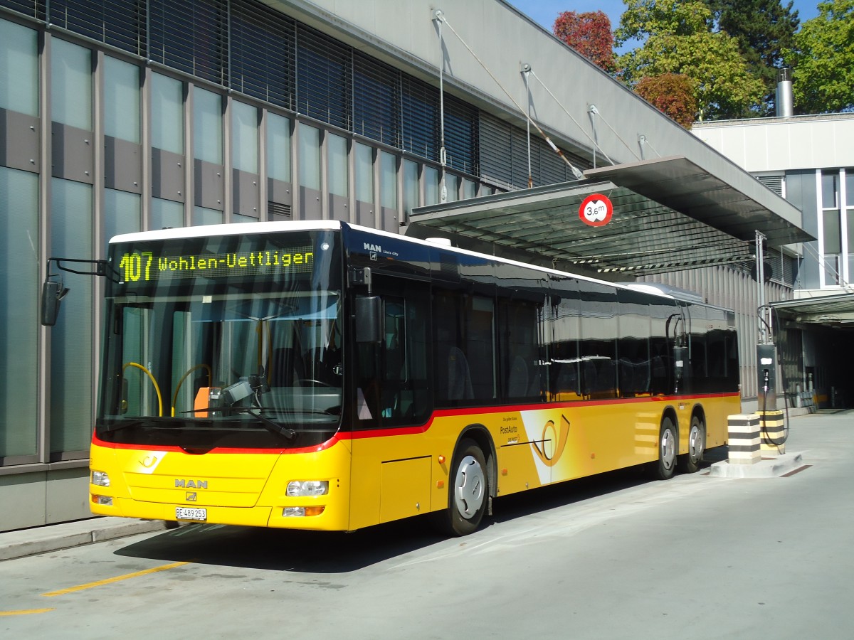 (129'619) - PostAuto Bern - Nr. 653/BE 489'253 - MAN am 12. September 2010 in Bern, Postautostation