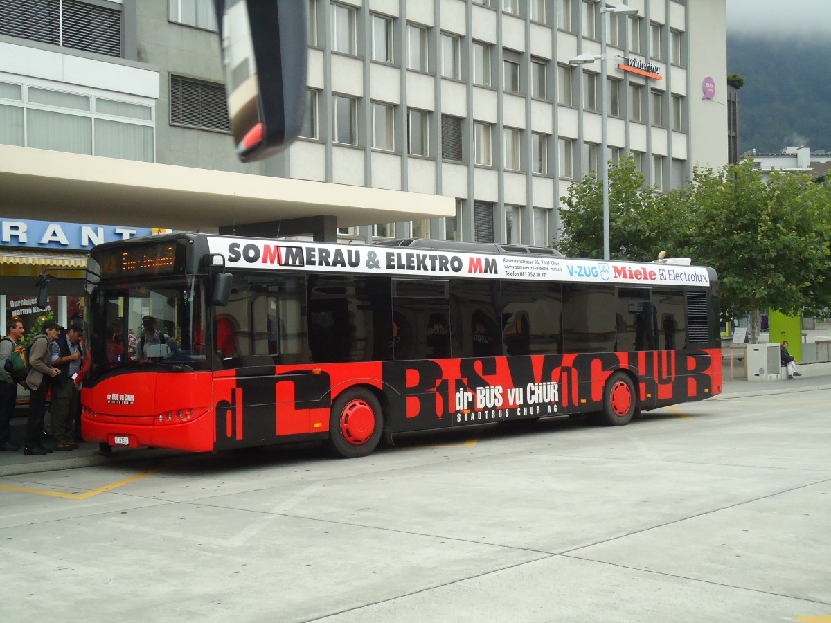 (129'772) - SBC Chur - Nr. 10/GR 97'510 - Solaris am 18. September 2010 beim Bahnhof Chur