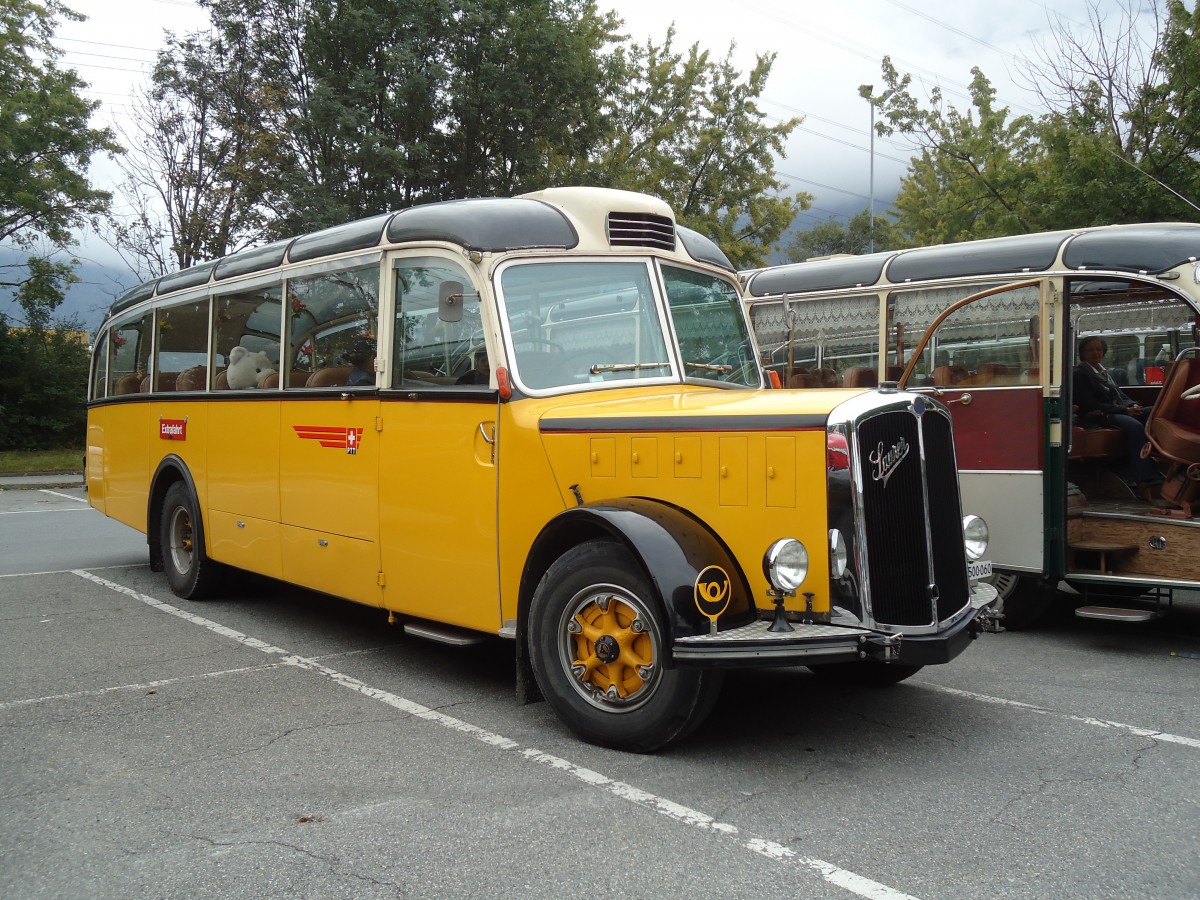 (129'799) - Sigg, Sennwald - SG 500'060 - Saurer/FHS (ex Oldi-Reisen, Matzigen; ex Studach, Teufen; ex M+79'512; ex P 13'155; ex P 2242) am 18. September 201o in Chur, Obere Au