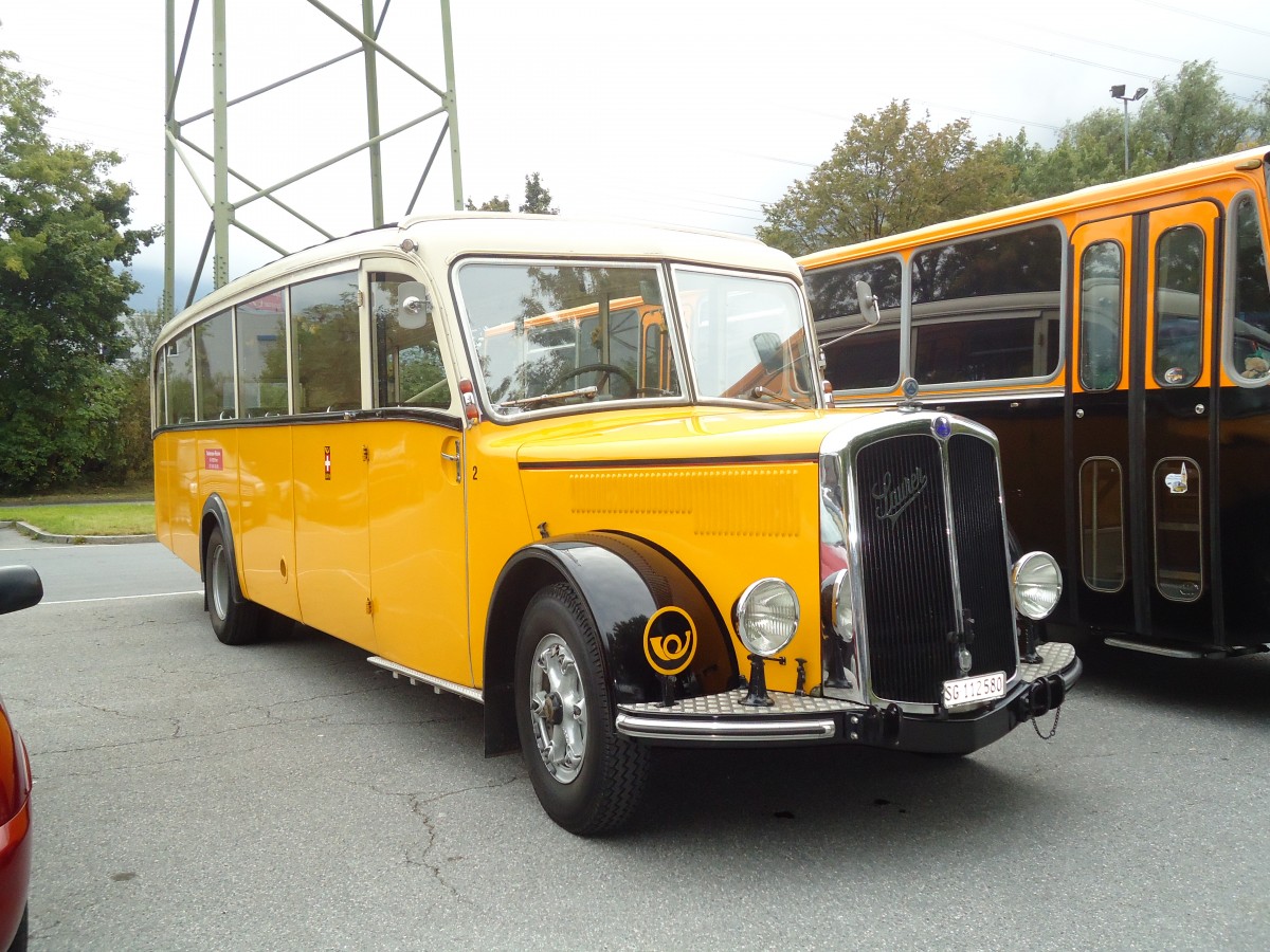 (129'825) - Baumgartner, Horn - Nr. 2/SG 112'580 - Saurer/Saurer (ex Montegazzi, Riva San Vitale; ex AMSA Chiasso Nr. 20; ex OAK Wangen a.A. Nr. 10; ex P 23'082; ex P 2134) am 18. September 2010 in Chur, Obere Au