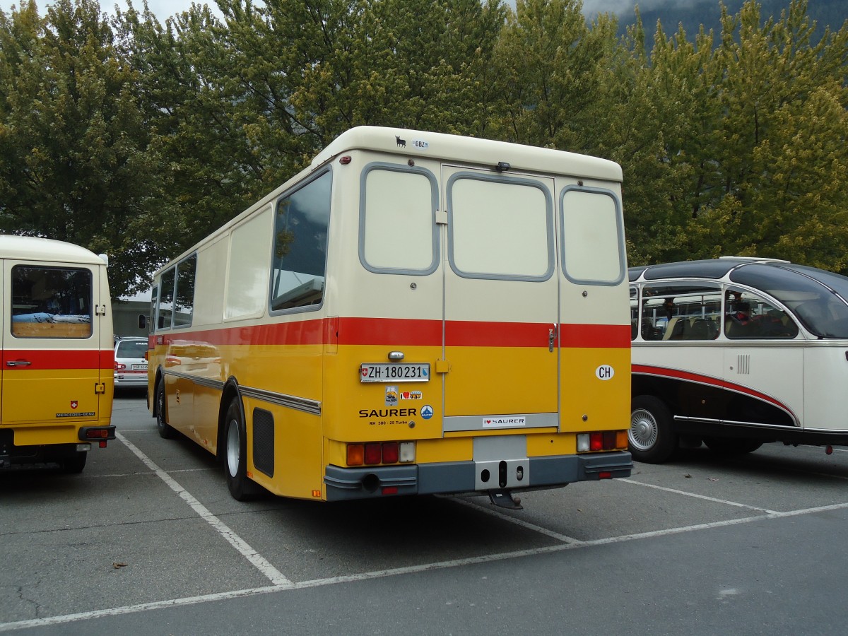 (129'850) - Brndli, Zrich - ZH 180'231 - Saurer/R&J (ex Hofmann, Zrich; ex Pacciarelli, Grono; ex P 25'661) am 18. September 2010 in Chur, Obere Au