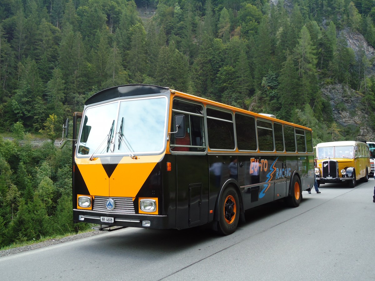 (129'862) - Eugster, Wienacht-Tobel - AR 4608 - Saurer/Tscher (ex Rohrer, Reitnau; ex Kistler, Reichenburg; ex P 24'614) am 18. September 2010 bei Valendas