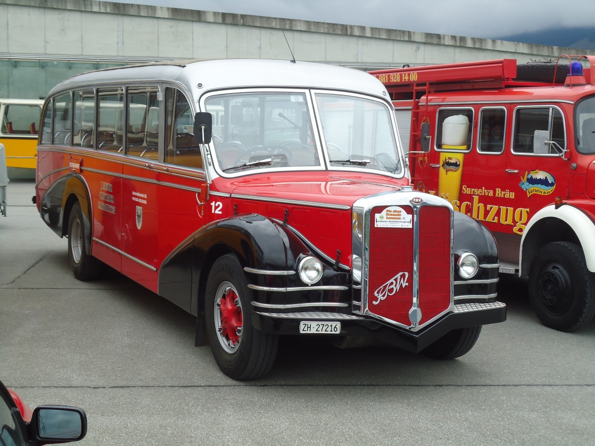 (129'995) - Meier, Grt - Nr. 12/ZH 27'216 - FBW/R&J (ex Wespe, Altsttten; ex AFA Adelboden Nr. 12) am 18. September 2010 in Breil, Militranlage