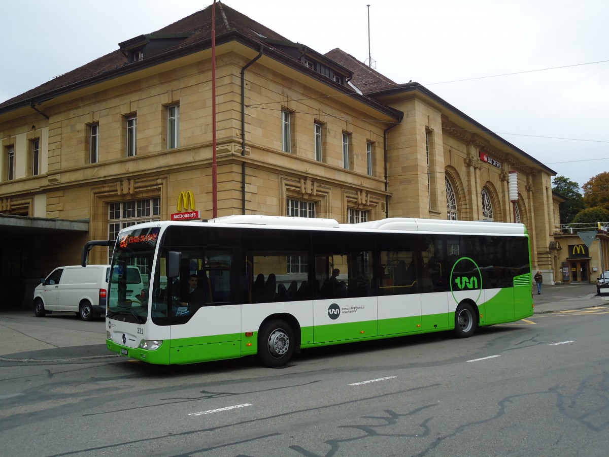 (130'186) - TRN La Chaux-de-Fonds - Nr. 331/NE 28'231 - Mercedes am 4. Oktober 2010 beim Bahnhof La Chaux-de-Fonds