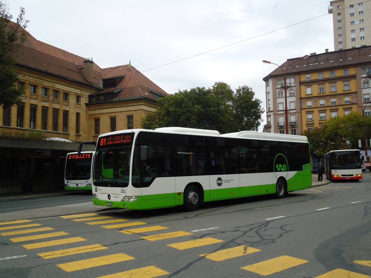 (130'196) - TRN La Chaux-de-Fonds - Nr. 331/NE 28'231 - Mercedes am 4. Oktober 2010 beim Bahnhof La Chaux-de-Fonds