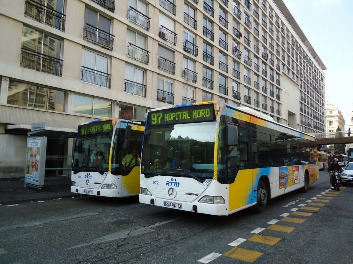 (130'514) - RTM Marseille - Nr. 972/293 ANQ 13 - Mercedes am 15. Oktober 2010 in Marseille, Canebire Bourse