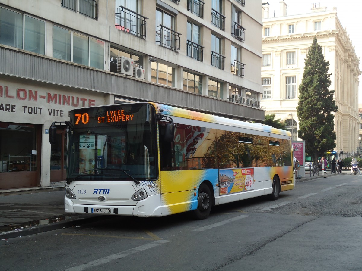 (130'518) - RTM Marseille - Nr. 1128/952 BJJ 13 - Heuliez am 15. Oktober 2010 in Marseille, Canebire Bourse