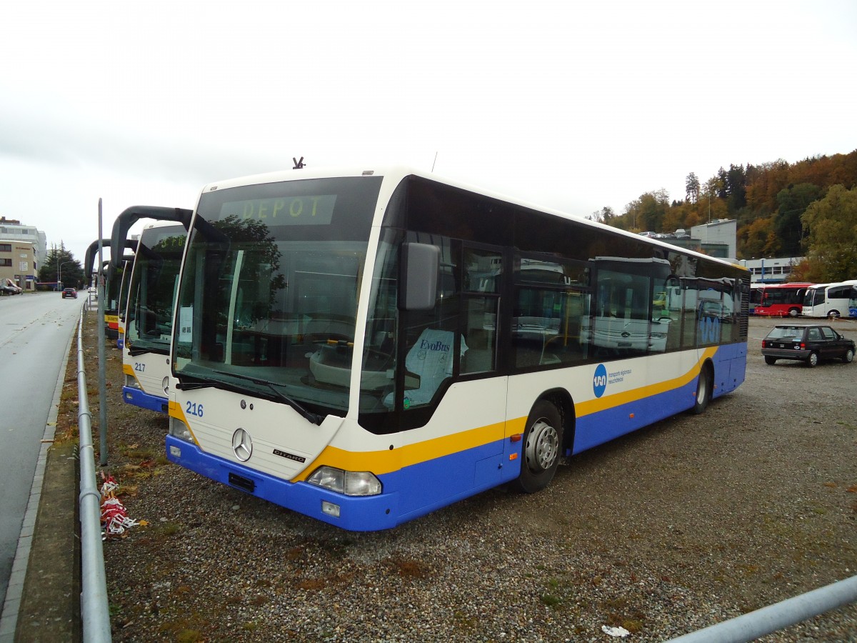 (130'751) - TC La Chaux-de-Fonds - Nr. 216 - Mercedes am 24. Oktober 2010 in Kloten, EvoBus