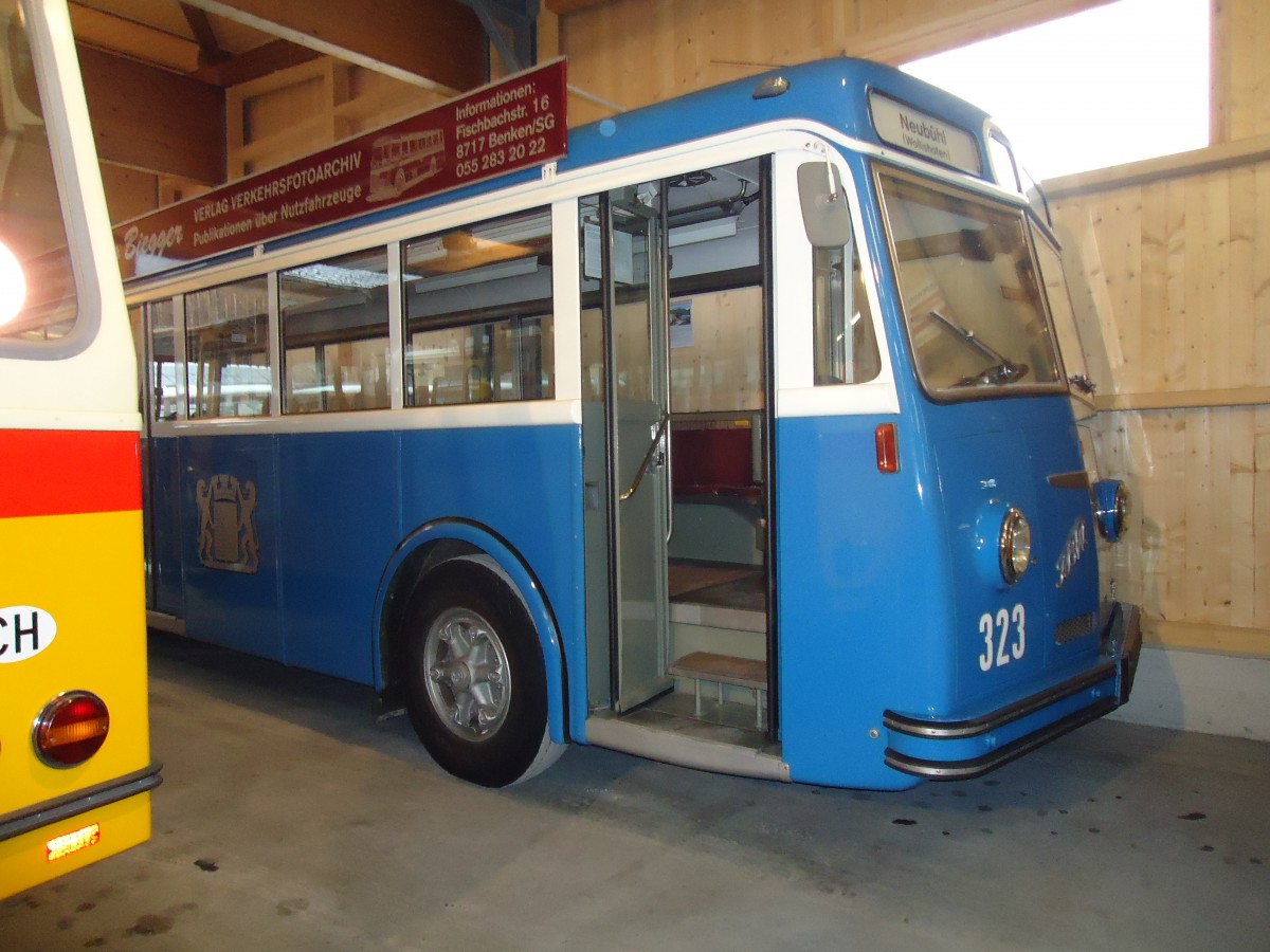 (130'800) - Biegger, Uster - Nr. 3 - FBW/Tscher (ex DFB Andermatt; ex VBZ Zrich Nr. 323) am 24. Oktober 2010 in Ziegelbrcke, Museum (Teilaufnahme)