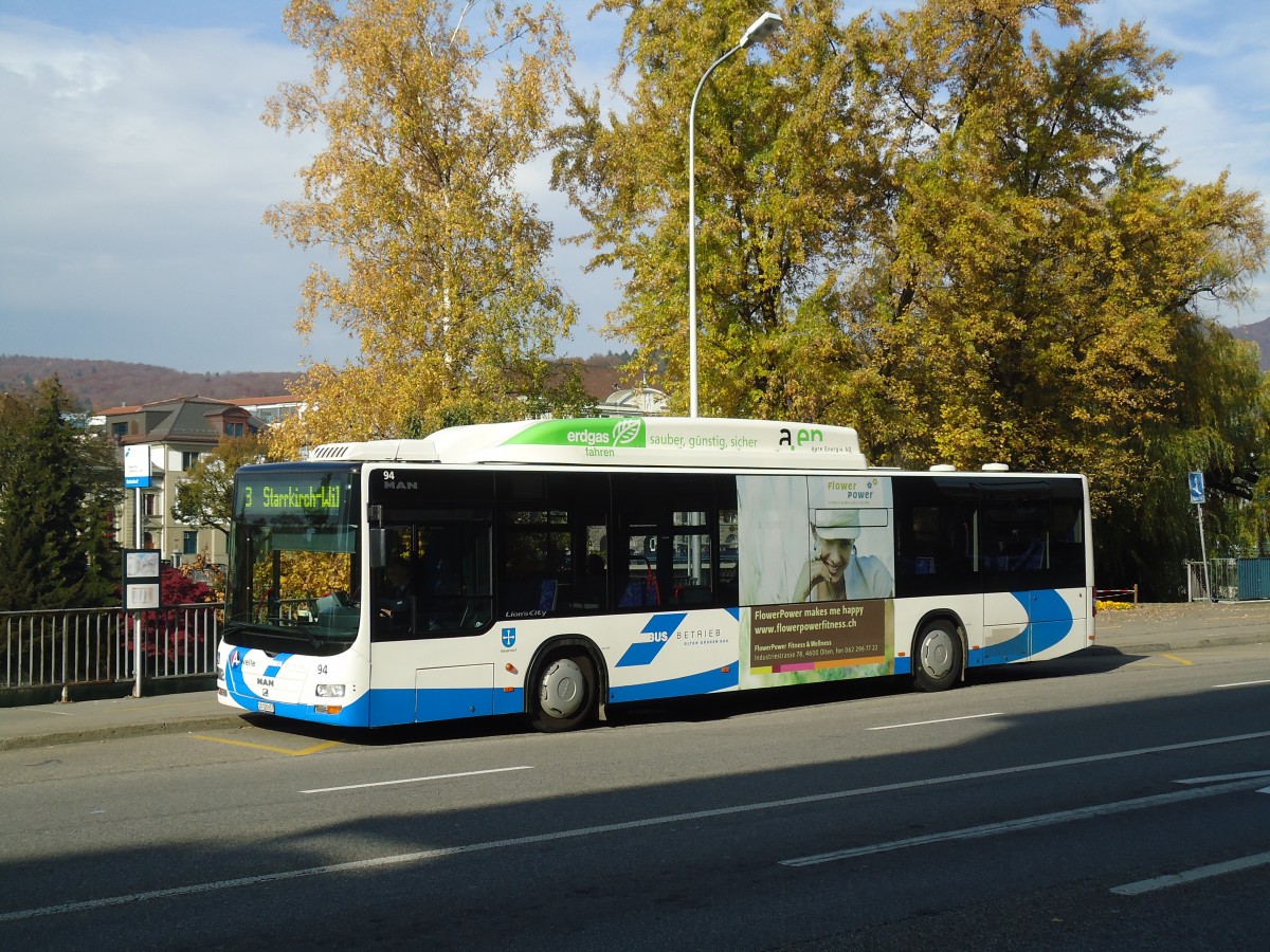 (130'828) - BOGG Wangen b.O. - Nr. 94/SO 120'657 - MAN am 30. Oktober 2010 beim Bahnhof Olten