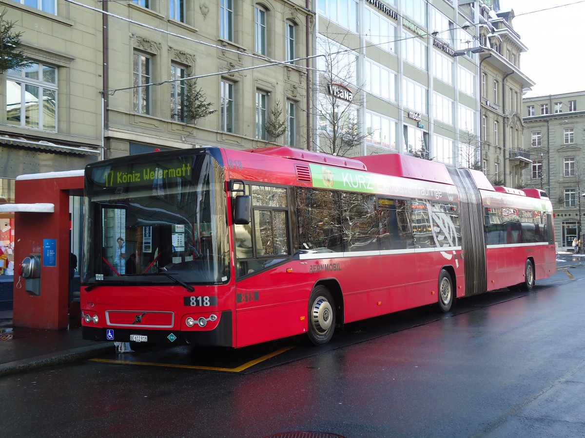 (131'146) - Bernmobil, Bern - Nr. 818/BE 612'818 - Volvo am 29. November 2010 beim Bahnhof Bern